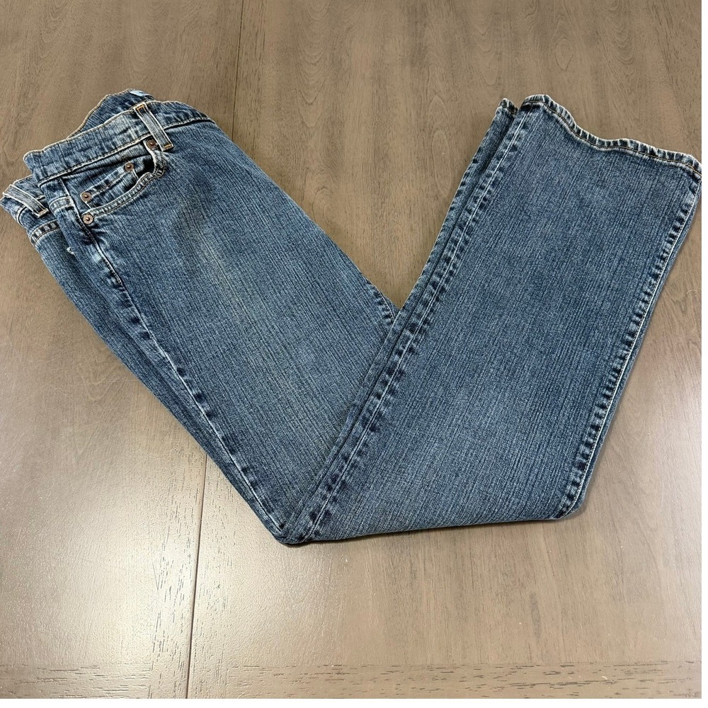 Gap Low Rise Boot Cut Jeans Stretch Dirty Wash 10R Blue Y2K 2000s Grunge Vintage